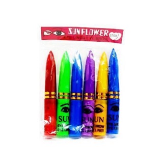 ดินสอเขียนขอบตาแขก SUN FLOWER - สีดำ (แพ็คX6แท่ง)