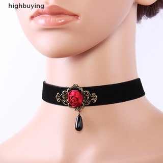 [highbuying] สร้อยคอโช้กเกอร์ ดอกกุหลาบ หรูหรา สําหรับผู้หญิง เครื่องประดับปาร์ตี้โกธิค ใหม่ พร้อมส่ง 1 ชิ้น