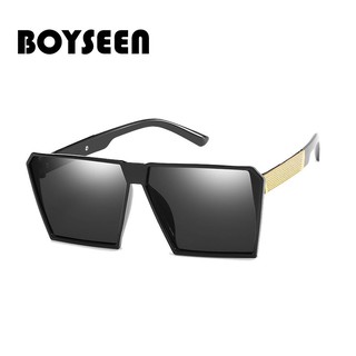 BOYSEEN สี่เหลี่ยมขนาดใหญ่ แว่นกันแดด ผู้หญิง แฟชั่น แว่นตาวินเทจโทน UV400 สุภาพสตรีออกแบบ 15964