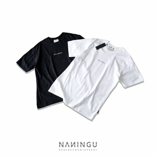 🔥 NANINGU 🔥 เสื้อยืด Balance cotton comb แขนสั้น สื้อยืดสีพื้น เกาหลี สไตล์มินิมอล