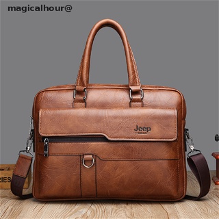 magicalhour Leather Mens Business Tote Retro Briefcase Shoulder Messenger Bag Laptop Bag new