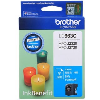 Brother LC663C หมึกแท้ สีฟ้า จำนวน 1 ชิ้น