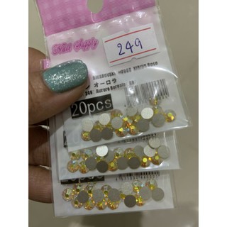 เพชรติดเล็บ(249)Citrine(COLORS)เพชรชวารอฟกี้ (นำเข้าจากญี่ปุ่น)ฐานแบน