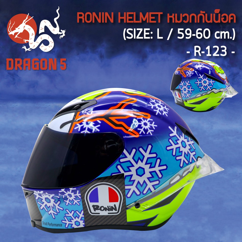 หมวกกันน็อค RONIN HELMET ทรงสปอท R-123 (ไซซ์ L รอบศรีษะขนาด 59-60 ซม.)