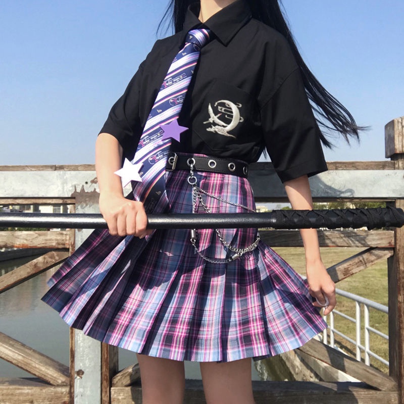 ❀☎[สินค้าใหม่] |E-Sports Girls| jk ชุดสูท กระโปรงลายตาราง กระโปรงจีบ นักเรียนอายุ 12 ปี Jk กระโปรงเค