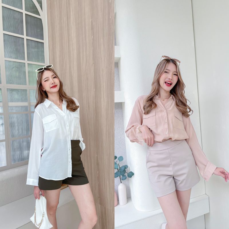 [ FS18 ] WARA เสื้อเชิ้ตแขนยาว ผ้า Korea Silk