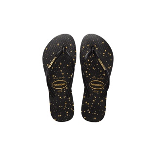 HAVAIANAS รองเท้าแตะ Slim Metallic Print Flip Flops Black รุ่น 41413632724BKXX (รองเท้าแตะ รองเท้าผู้หญิง รองเท้าแตะหญิง รองเท้าแตะชาย)