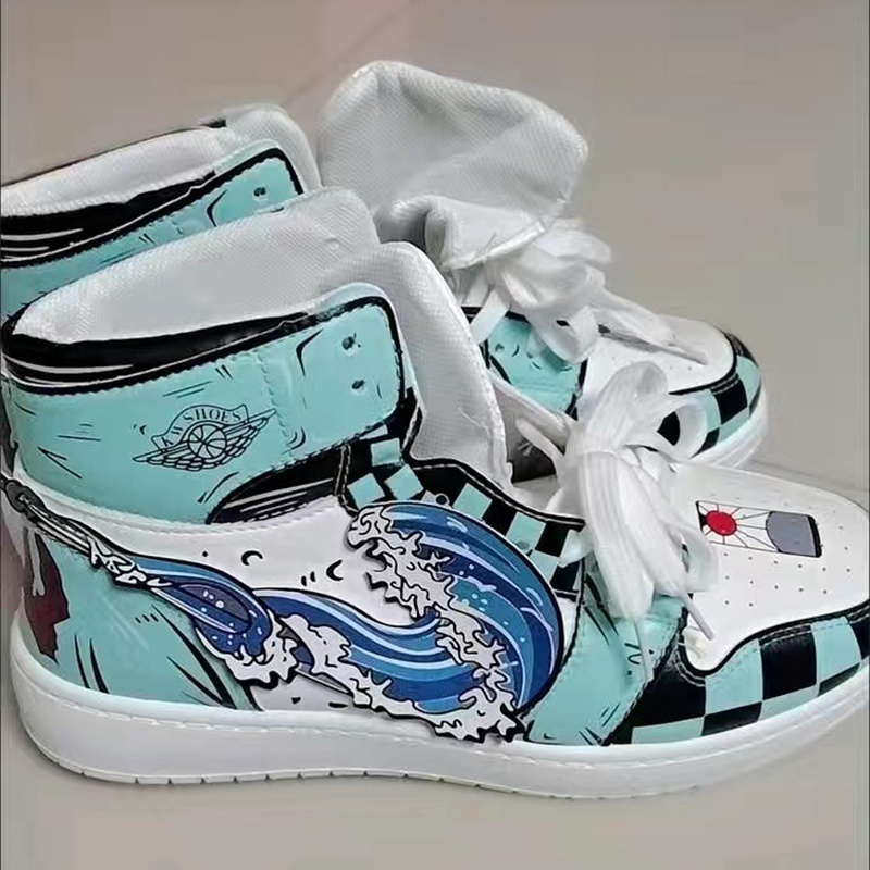 DLZSHOES Kamado Nezuko Tanjirou Kimetsu No Yaiba Agatsuma Zenitsu Cosplay High Top Unisex Shoes, A