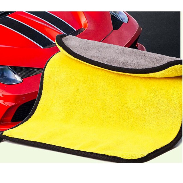 COMBO ผ้าเช็ดทําความสะอาดไมโครไฟเบอร์ดูดซับสีเหลือง-เทา 7 ชั้น 30x30 ซม. ชนิดหนาแท้ 7B609 - สีเทาเหล