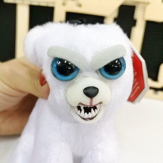 ส่งฟรีทั่วไทย!!! 5" Mini Feisty Pet Doll Pets  - White Polar Bear Key Holder ตุ๊กตา พวงกุญแจ น้องหมีขาว โพล่าแบร์ หน้าดุ