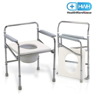 เก้าอี้นั่งถ่าย เหล็กชุบโครเมียม พร้อมถัง พับได้ FS896 Foldable Commode Chair with Bucket