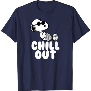 เสื้อยืดผ้าฝ้ายพรีเมี่ยม เสื้อยืด พิมพ์ลาย Peanuts Chill Out Snoopy สําหรับผู้ใหญ่