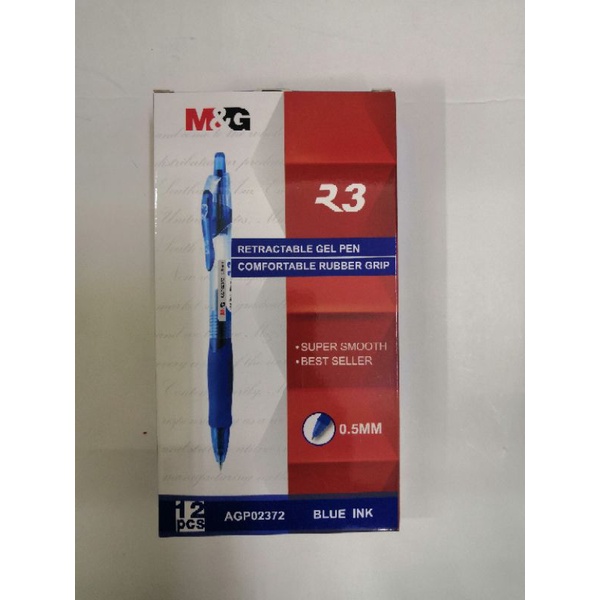 M&G R3 0.5MM ปากกาเจล สีน้ําเงิน (12S Box)