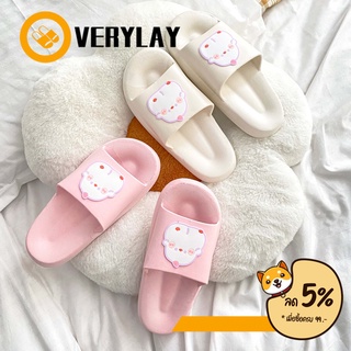 Overylay (◔3◔) รองเท้าแตะผู้หญิง แบบสวม สไตล์เกาหลี ลายลูกเจี๊ยบสุดคิวท์ พื้นนุ่ม ใส่สบายシ