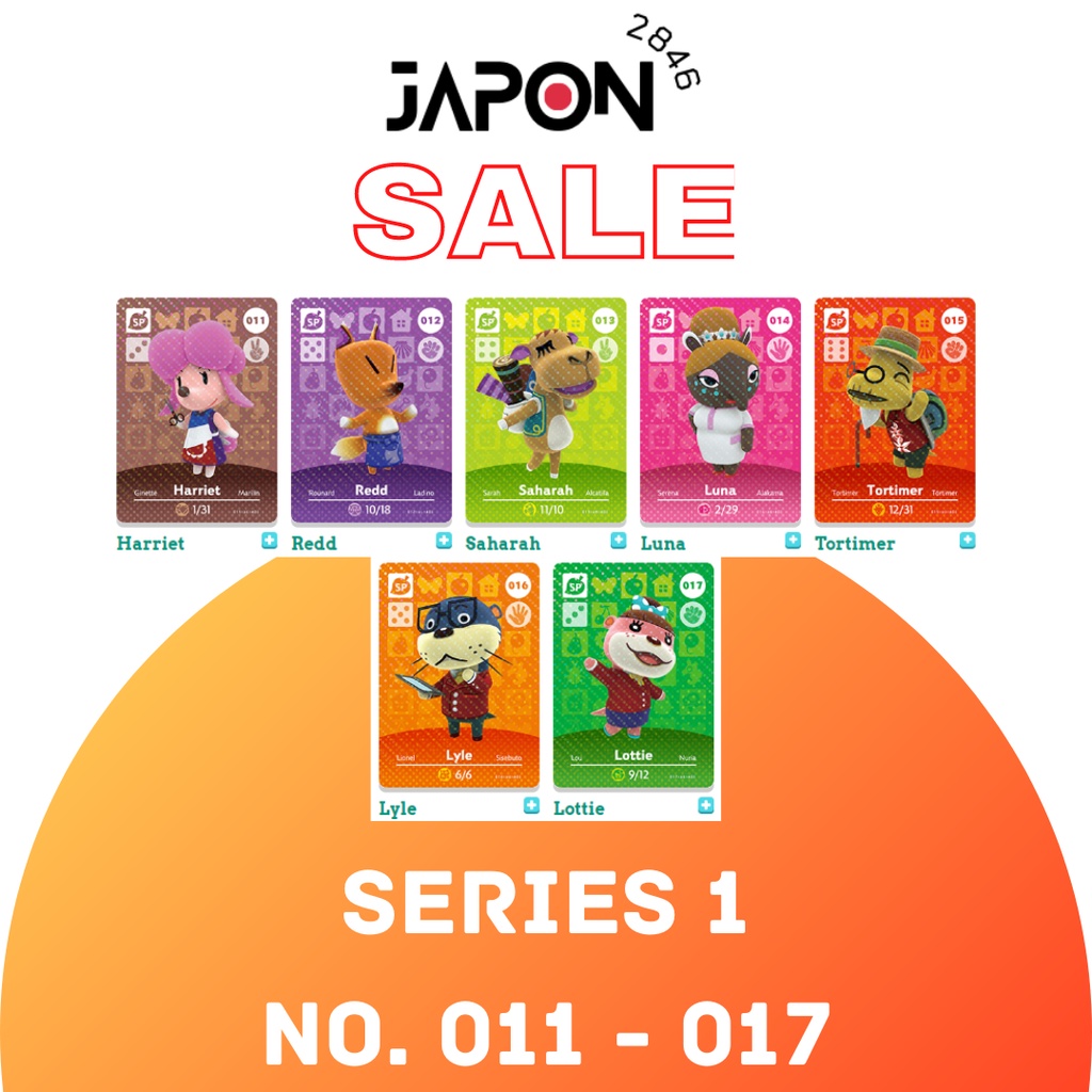 Animal Crossing Amiibo cards Series 1 No.011-017