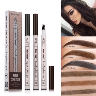 เมจิกเขียนคิ้วกันน้ำในรูปแบบเมจิก เขียนง่าย กันน้ำ ติดทนตลอดวันFine Sketch Liquid Eyebrow Pen