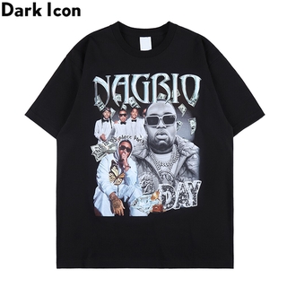 เสื้อยืดแขนสั้น พิมพ์ลาย Dark Icon Rap สไตล์ฮิปฮอป สตรีท สําหรับผู้ชาย