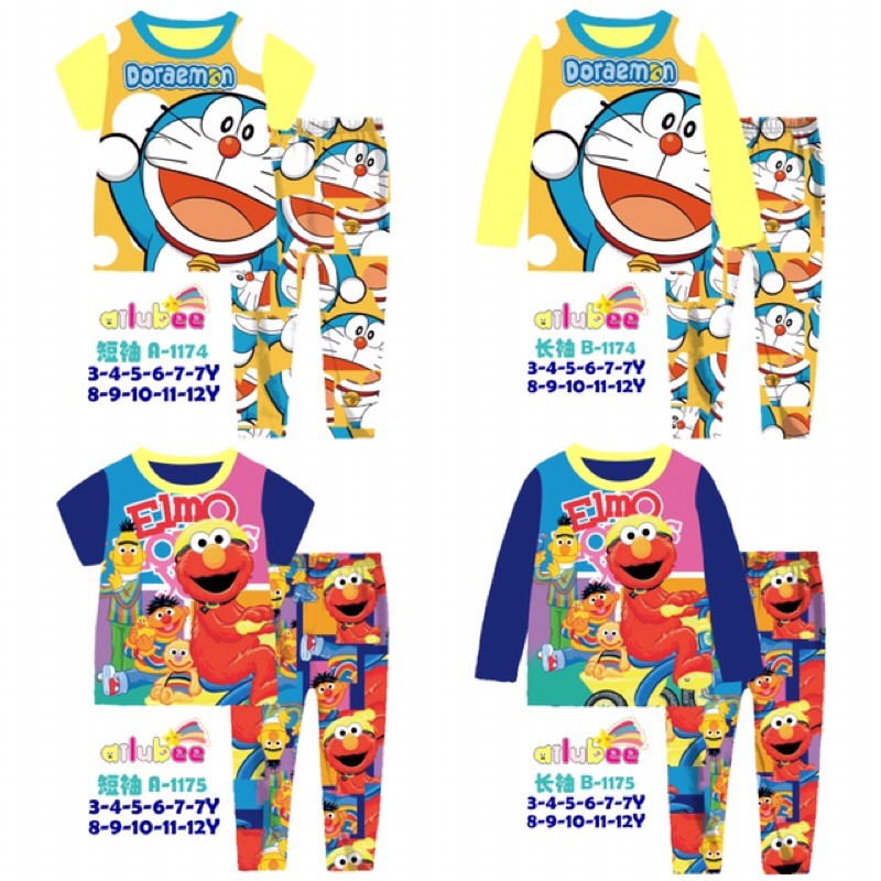 [READY CHILDRENS PAJAMAS] AILUBEE A-1374, B-1374, A-1175, B-1175 DORAEMON ELMO