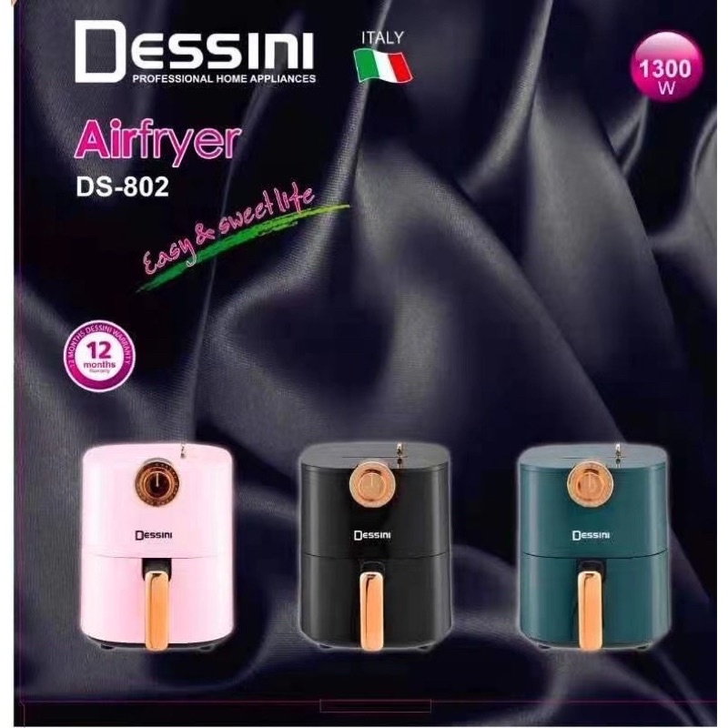 Dessini หม้อทอดไร้น้ํามันดิจิทัล หน้าจอสัมผัส LED 1400W 4.5 ลิตร เพื่อสุขภาพ สําหรับทําอาหาร