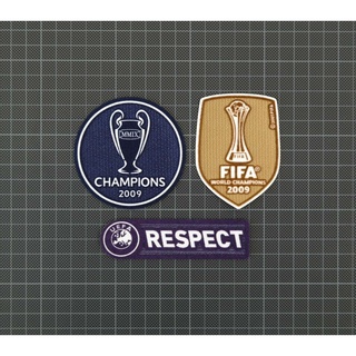 อาร์ม กำมะหยี่ แชมป์เปี้ยน Patch UEFA Champions League winners 2009 RESPECT Sleeve Patches Badges Barcelona