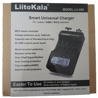 แท่นชาร์จเปล่า Liitokala Lii-500 หน้าจอดิจิตอล รองรับ 1.2-4.2V ชาร์จได้ครั้งละ 4 ก้อน ของแท้ สินค้ารวม vat แล้ว