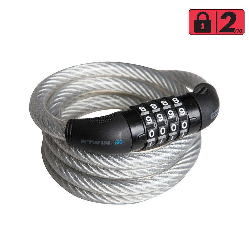สายล็อคอุปกรณ์เสริมสำหรับจักรยานแบบตั้งรหัสรุ่น - Bicycle Accessories Combination Cable Lock Cycle B
