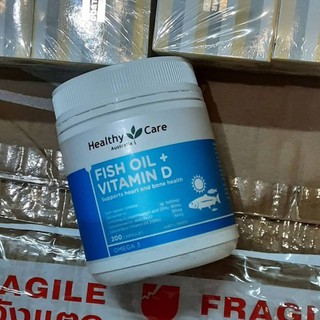 Healthy Care Fish Oil + Vitamin D 200แคปซูลบำรุงหัวใจและกระดูก