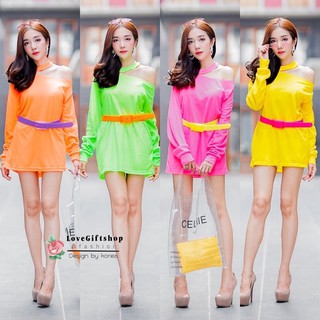 มาจ้า set2ชิ้น เดรสสีส๊ดสด