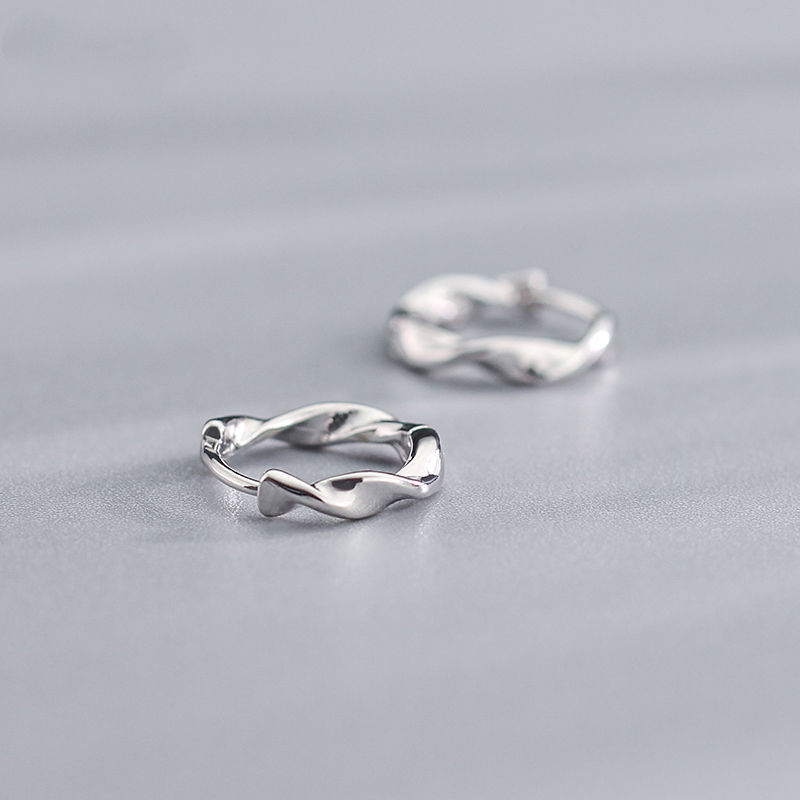 【binbingo】เครื่องประดับ 925 ต่างหูเงินแท้ 100% แป้นต่างหู earrings ต่างหูห่วงเงินแท้ ไม่ลอกไม่ดํา สไตล์เกาหลี 1 คู่/2 pc