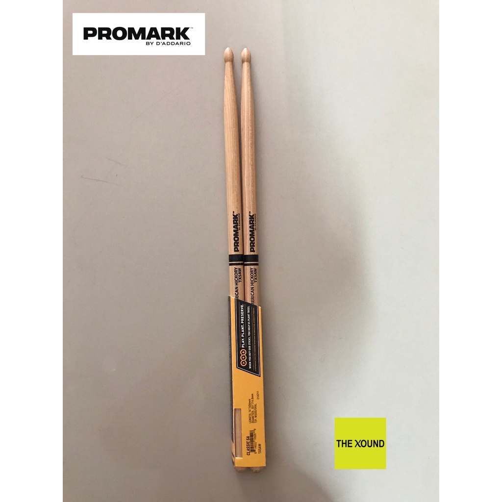 PROMARK TX5AW  Hickory 5A Wood Tip Drum Set Stick ไม้กลองชุดหัวไม้
