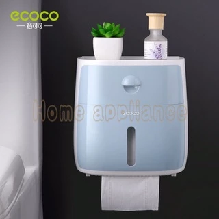ECOCO กล่องใส่ทิชชู กันน้ำ ติดผนัง ไม่ต้องเจาะ E1804