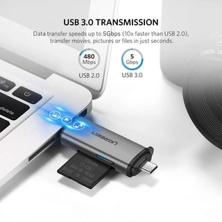 UGREEN รุ่น 50706 Card Reader 2in1 USB C การ์ดรีดเดอร์ 2in1 TYPE C/USB 3.0