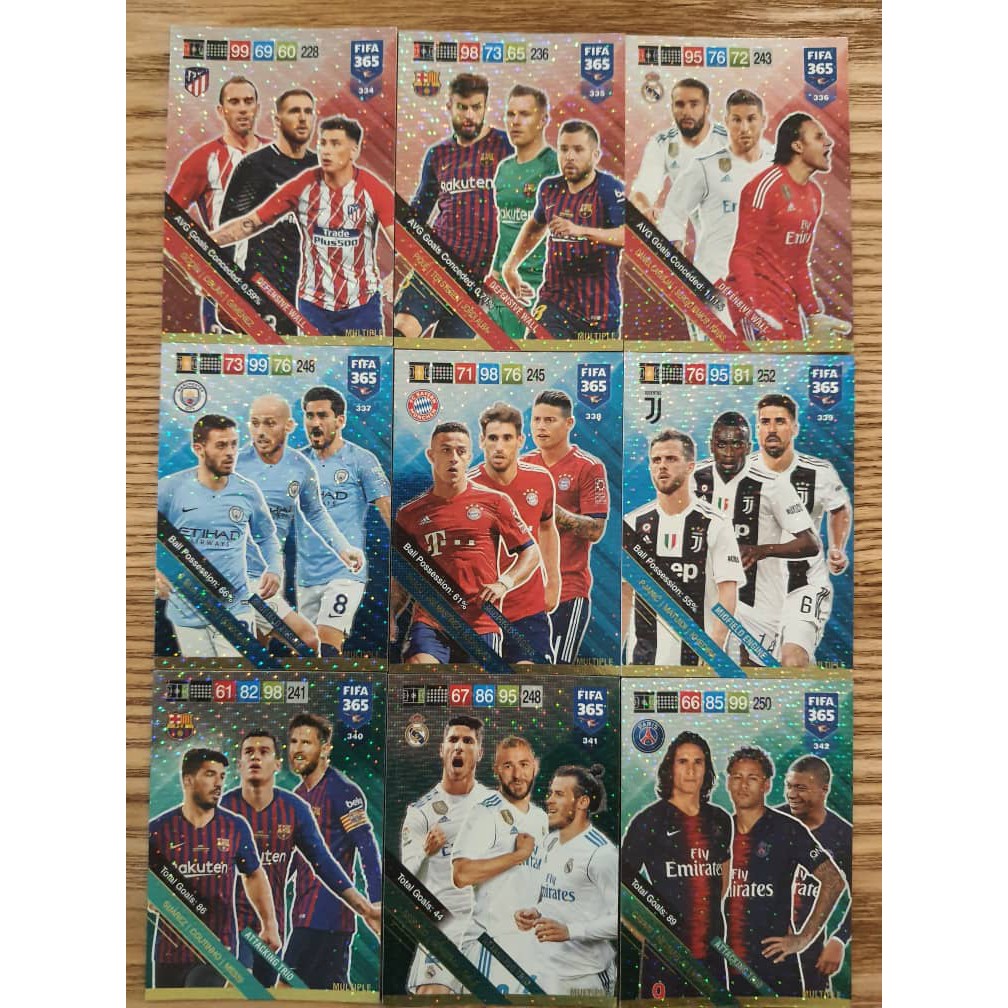 FIFA Panini 365 Adrenalyn XL 2019 Power Up การ์ดติดผนังหลายใบ