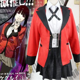 เครื่องแต่งกายคอสเพลย์อะนิเมะ Kakegurui Yumeko Jabami สาวโรงเรียนญี่ปุ่นชุดเครื่องแบบ