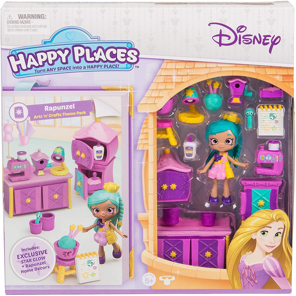 Shopkins Happy Places Disney Rapunzel Arts 'N' Crafts Theme Pack Shopkins ธีม Happy Places Disney Rapunzel Arts 'N' สําหรับตกแต่ง