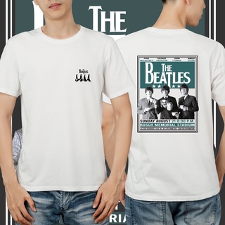 แขนสั้นcrew neckเสื้อยืด พิมพ์ลาย Tour The Beatles Busch Stadium สีขาว สีดํา S-XXXXL