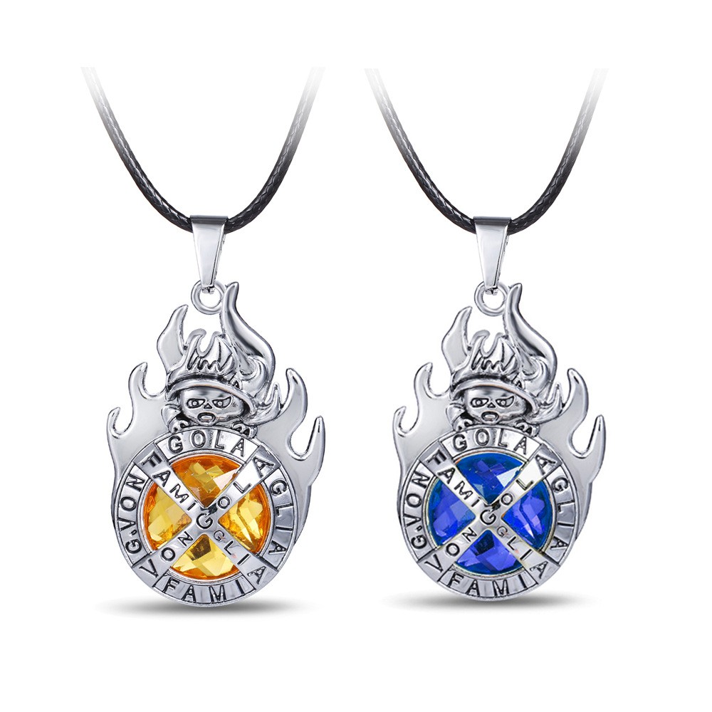 HITMAN REBORN Vongola Penguin Family Yellow Gemstone Pendant Necklace