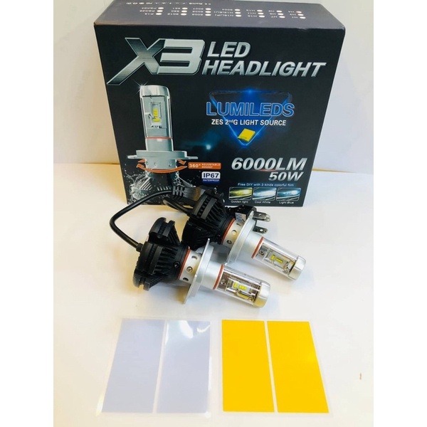 X3 50W/ H/6000LM L/6000LM หลอดไฟหน้าไฟตัดหมอก