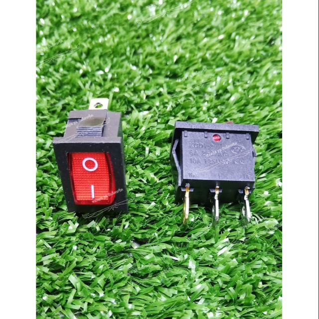 สวิทช์เปิดปิด 220v 3ขาตัวเล็ก on/oof มีไฟ AC250V. แพ็ค2ตัว