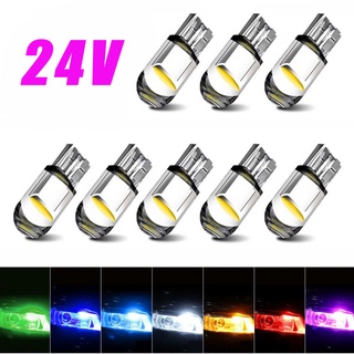 หลอดไฟ Led COB 24V W5W T10 6000K สีขาว สําหรับติดป้ายทะเบียนรถยนต์ 10 ชิ้น