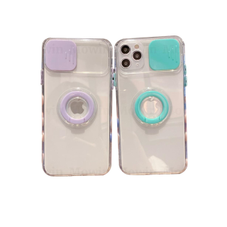 Mowin - เคสไอโฟน เคส iPhone ซิลิโคนนุ่ม เคสใส เคสเลื่อนกล้อง ขาตั้งแหวน สไตล์เรียบง่ายสำหรับ iphone 11 iphone 12 pro max iphone 7 plus iphone 8 plus iphone xr xs max 11 8plus Xr 12 XS SE2020 7 MAX 7pl