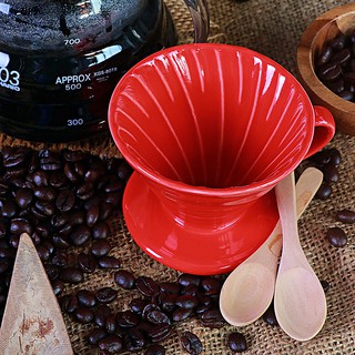 V02 ถ้วยกรองเซรามิกหลุมเดียว ขนาด 2-4 cup (สีแดง)