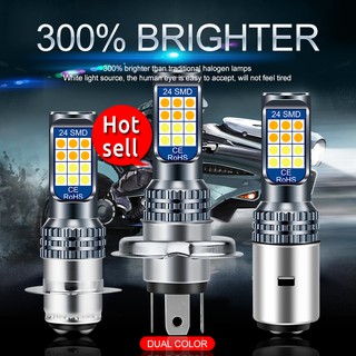 หลอดไฟตัดหมอก H4 Led P15D H6M Ba20D Bulb 3030Chips 24Smd สําหรับรถจักรยานยนต์ 1 ชิ้น 6000K 12V