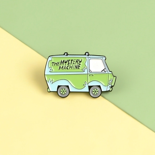 The MYSTERY MACHINE เข็มกลัดเคลือบ ลายการ์ตูนรถบัส สกูบี้ เครื่องประดับ สําหรับโรงเรียนเก่า เพื่อน