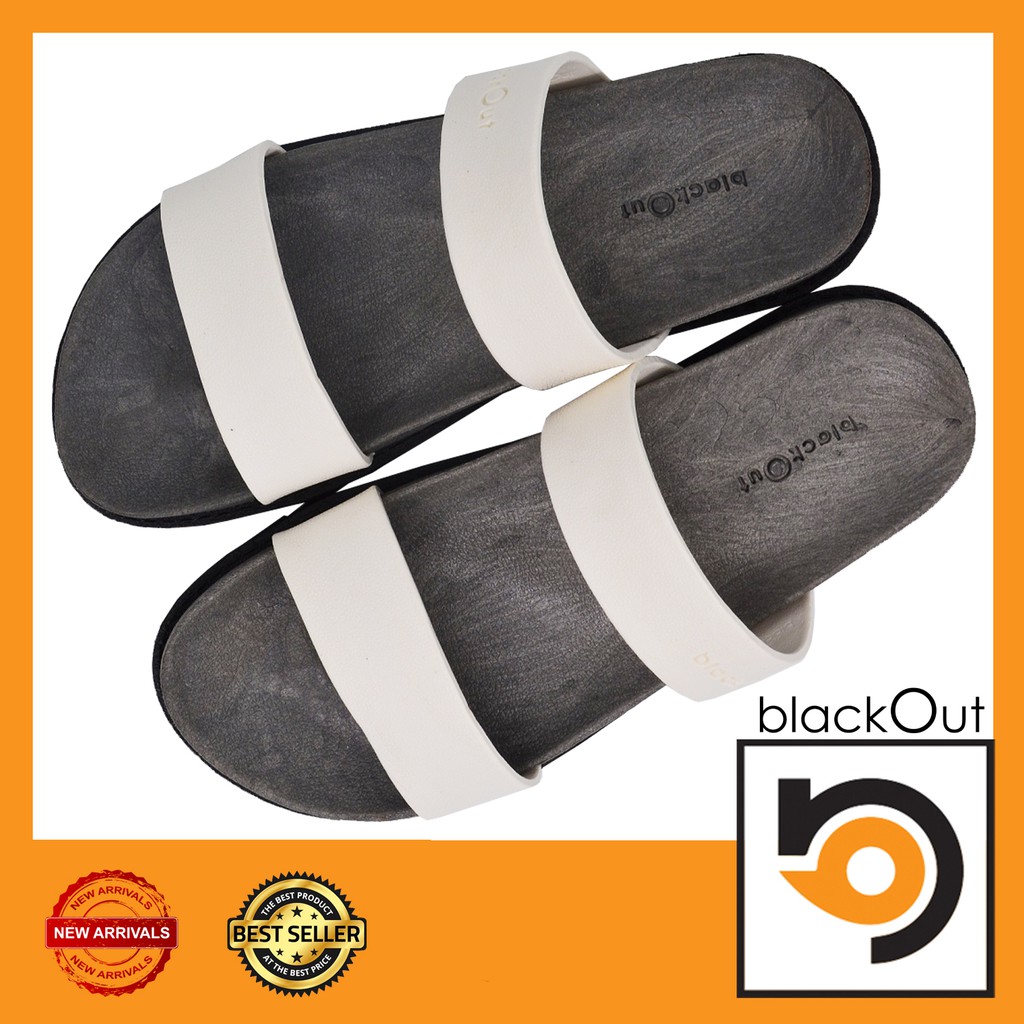 BlackOut Comfy รองเท้าแตะ แตะสวม พื้นเทาหูขาว