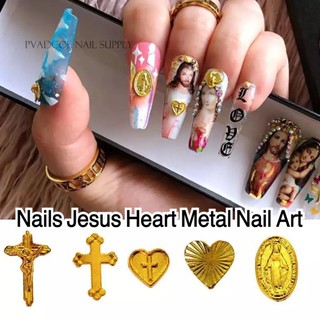 ⛪️โลหะสีทอง โลหะแต่งเล็บเยซูคริสต์ โลหะแบบหนา