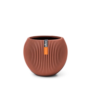 BGVMR 101 Vase Ball Groove Merlot red  (Size D 10 x H 9 cm) - กระถางต้นไม้ Modern แบรนด์ Capi Europe