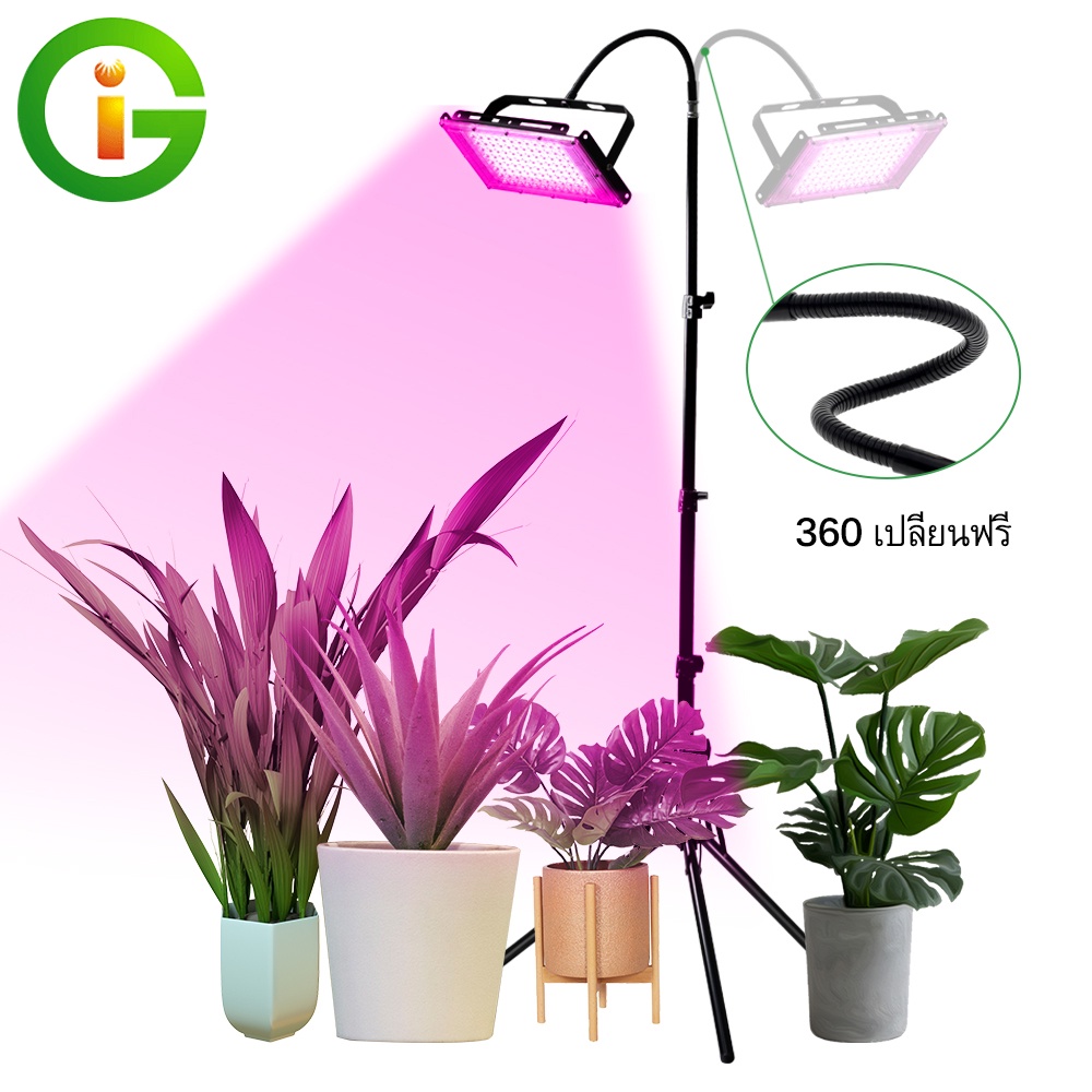 ไฟปลูกต้นไม้ 100W 200W 300W LED Grow Light  Full Spectrum กันน้ำ ไฟเต็มสเปกตรัม  ไฟต้นไม้  ปลูกต้นไม้ พร้อมขาตั้ง  โรงเร
