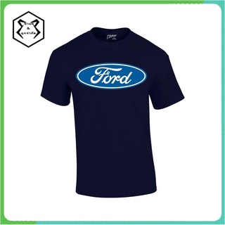 ผู้ชายเสื้อยืด Men T-Shirt เสื้อ Ford T Shirt Blue Ford โลโก้รูปไข่สีน้ำเงินเข้ม