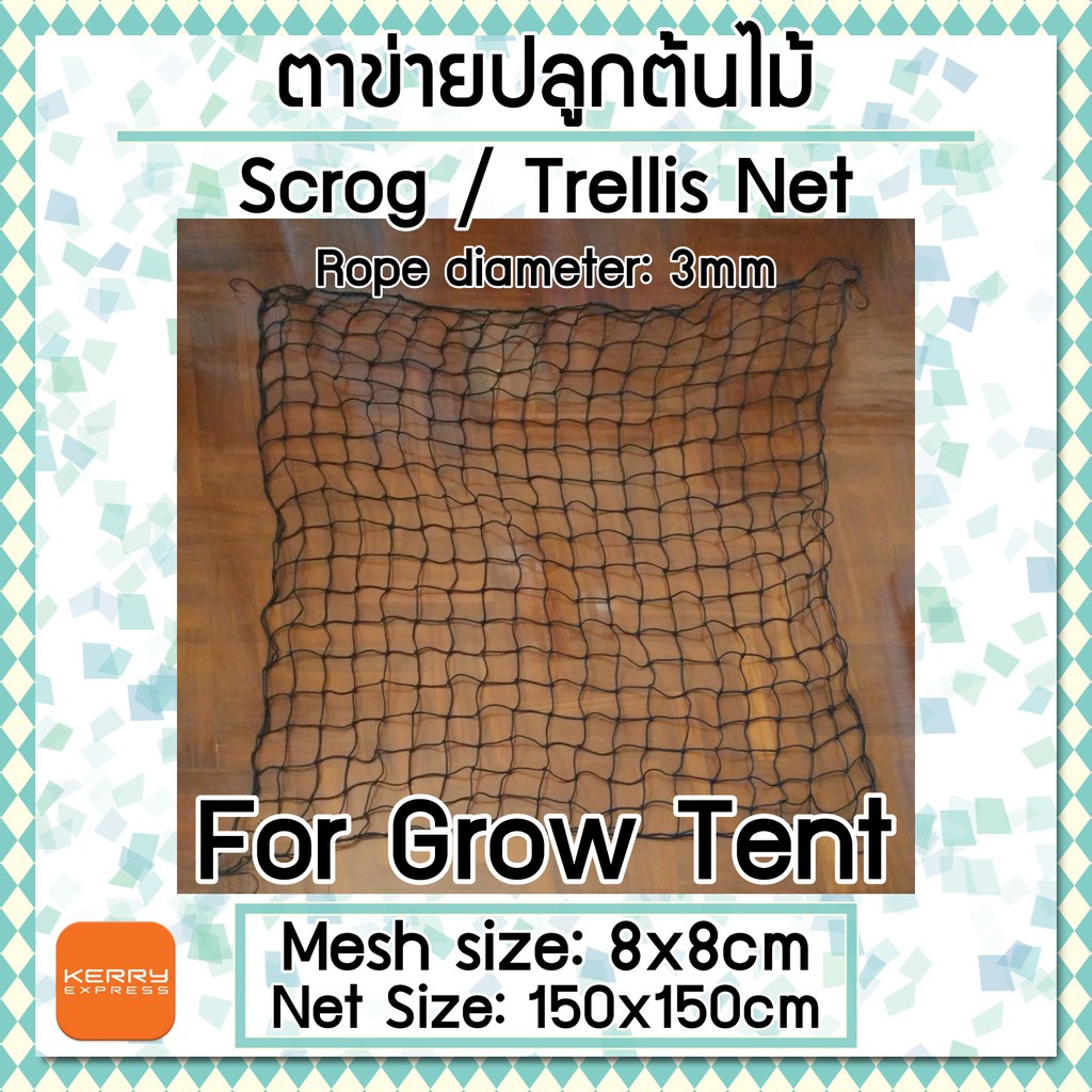 Scrog Net - Plant Stress Training - 8x8cm mesh size, in size of 70x70,  100x100, 120x120, 60x120, 150x150cm Trellis Net | Shopee Thailand